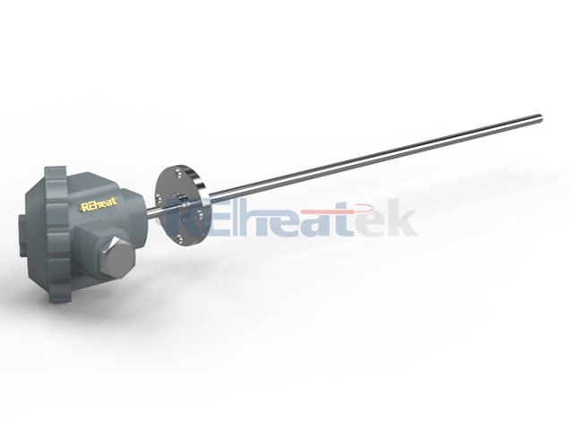 Termopar s prirubnicom s priključnom glavom
